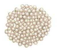 Flat Back Raised Sew On Kundan Stones Beads for Craft Work, Embroidery Work, Jewellery Work, Aari Work, Maggam Work etc (7MM, Round Shape, Cream Color, 100Pieces)