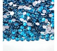 Flat Back Resin Rhinestone 2MM 3.0mM 4.0mM 5MM 6MM Round Non Hot Fix Rhinestones Stones for Craft DIY Tumbler Shoe Decoration-Capri Blue-3.0mm 2500pcs