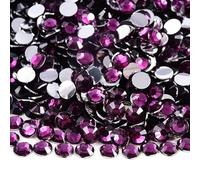 Flat Back Resin Rhinestone 2MM 3.0mM 4.0mM 5MM 6MM Round Non Hot Fix Rhinestones Stones for Craft DIY Tumbler Shoe Decoration-Grape Purple-3.0mm 2500pcs