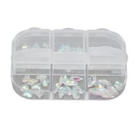 Flat Back Rhinestones Nail Art Decoration Unique Shaped DIY Fashionable Colorful Shiny Resin Rhinestones for Nail Artists DIY Enthusiasts 2 Boxes 6 Grid Styles