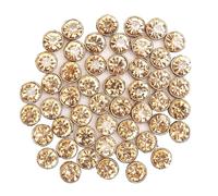 Flat Back Sew On Kundan Stones/Rhinestones/Beads for Craft Work, Embroidery Work, Jewellery Work, Aari Work, Maggam Work etc in Raised Setting (50 Pieces, 9MM, Round Shape, Light Color)