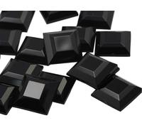 Flat Back Square Acrylic Rhinestones 15mm Plastic Gems Costume Jewels Embelishments for Jewelry Making - 30 Pieces (Black Jet H101)