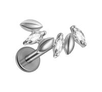 Flat Back Studs | Zirconia Piercing Jewelry | Flat Back Cartilage Earrings | for Party Daily Use Wedding Holiday Concert Festival Date and Formal Event and Gathering