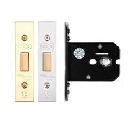 Flat Bathroom Deadlock Bolt ZUKFD64 ZUKFD76 (76mm Case - 57mm Backset, PVD Brass)