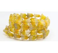 Flat Bell Beads, Mixed Colors Yellow Gold Lined (MIX-YELLOW-54202), Glass, Czech Republic (14 x 13 mm)