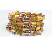 Flat Bell Beads, Mixed Colors Yellow Rose Gold Capri (MIX-YELLOW-27101), Glass, Czech Republic (14 x 13 mm)