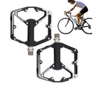 Flat Bike Pedals, Aluminium Cycling Accessories with Bearings - Bicycle Pedals with Non-Slip Spikes, Intended for Outdoor Cycling, Hiking, Exercise, Training, Hom
