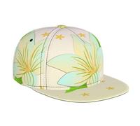 Flat Bill Brim Baseball Cap - Blooming Daffodils Print Unisex Dad Caps Stylish Adjustable Hat, for Men & Women Black