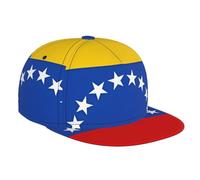 Flat Bill Brim Baseball Cap - Flag of Venezuela Print Unisex Dad Caps Stylish Adjustable Hat, for Men & Women Black