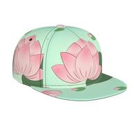 Flat Bill Brim Baseball Cap - Lotus Flowers Waiting to Bloom Print Unisex Dad Caps Stylish Adjustable Hat, for Men & Women Black