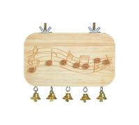 Flat Bird Perch - Wood Parrot Perch Swing Stand Chew Toys - Musical Notes Pet Supplies for Exercise Small Animals Green Cheeks Gerbil Finches Cockatiel Conures Indoor Garden