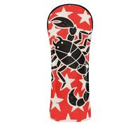 Flat Black Scorpions Stars Red White Head Covers for Golf Clubs Premium Leather Headcovers with Number Tags for Woods and Driver Hybrid