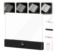 Flat Book Light, LED Book Light, Rechargeable Clear LED Flat Reading Light, 3 Colors Board Wireless, Timer & Memory Function, Bedside Lamp Book Lovers Gifts for Boys and Girls Women Man (Black)