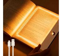 Flat Book Light, Rechargeable Book Page Light with 3 Colors & Timer