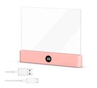 Flat Book Light, Rechargeable LED Book Reading Light, Eye Protection Clear Full Page Light, LED Reading Book Night Light with 3 Colors & Timer, Reading Lights for Books in Bed & Car (Pink)