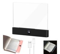 Flat Book Light, Rechargeable LED Book Reading Light, Eye Protection Clear Full Page Light, LED Reading Book Night Light with 3 Colors & Timer, Reading Lights for Books in Bed & Car (Black)