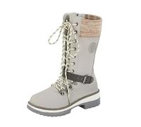 Flat Boots For Women - Womens Knee High Lace Up Boots Outdoor Thermal High Boots Fashionable Walking Hunting Horse Riding Boots Winter Warm Waterproof Flat Boots Rubber Non-Slip Sole