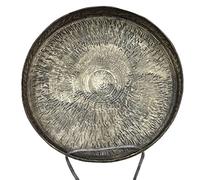 Flat Bottom High Side Gong 36cm, Bronze Chinese Percuss Instrument for Mtat, Yoga, Sound Healing & Relaxat, Hand Struck Drum with Rich Tones