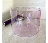 Flat bottom/straight wall crystal singing bowl, 8" violet magic color 432Hz perfect pitch.
