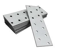 Flat Bracket 80 x 200 x 2mm Connecting Joining Plate ( Pack of: 5 ) Galvanised Heavy Duty Metal Steel Sheet Premium Flat Joining Bracket Plates DIYUK