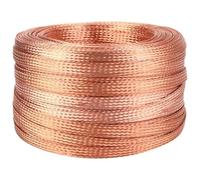 Flat Braided Sleeve Ground Reducing Noise Braided Metal Braid Sleeving Flexible Shielding Wire Screening Signal Wire(6#:1.2mmx12mmx5m)