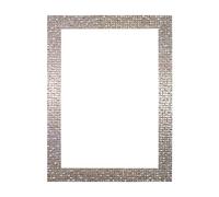 Flat Bright/Mirror effect/Mosaic Picture/Photo/Poster frame - With an MDF backing board - Ready to hang - With a ClearStyrene Shatterproof Perspex Sheet - Pearl Silver Bling - A3