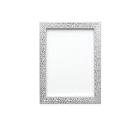 Flat Bright Mirror Effect Mosaic Picture/Photo/Poster frame with Perspex Sheet - Moulding 28mm Wide and 16mm Deep - (21.0 x 29.7cm) Silver Bling A4