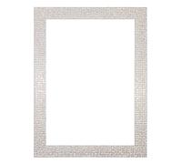 Flat Bright Mirror Effect Mosaic Picture/Photo/Poster frame with Real Glass - (30 x 30cm) Pearl White Bling 11.8" x 11.8"