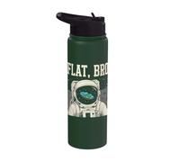 Flat Bro Astronaut Funny Flat Earth Science Space Universe Stainless Steel Insulated Water Bottle