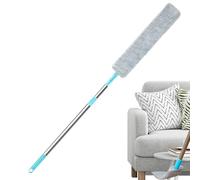 Flat Broom for Under Household Appliances - Extendable Dust Handle for Ceilings | Thin Duster for Refrigerator Kitchen Ceilings Blinds Sofa Furniture Closets Bedroom Living Room