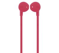 Flat Cable 3.5mm Jack Earphones with Microphone and 3 Buttons, Pink