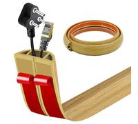 Flat Cable Duct Floor Self-Adhesive Flexible Cable Cover for Ceiling Light & Floor PVC Cable Duct Cable Management in Office & Home (White Oak, 3 cm x 3 m)