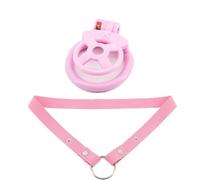 Flat cage for Men to wear on the go, Light and Breathable (42mm/45mm/48mm/52mm) (Pink, Cage+Belt)