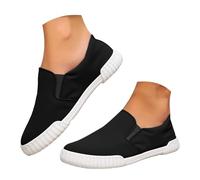 Flat Canvas Shoes for Men Plain Lightweight Casual Trainers Wide Fit Shallow Mouth Walking Shoes Classic Slip On Summer Outdoor Footwear Slip-Resistant Sneakers 2026 New Dark Gray