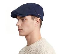 Flat Caps for Men UK Mens Flat Cap Retro Newsboy Cap Men's Flat Caps Navy Blue Flat Cap Cotton Women Beret Hat Adjustable Wool Blend Style with Soft Lining Short Brim Design for Autumn Winter