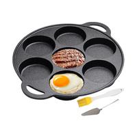 Flat Cast Skillet - Flat Frying Iron Pan, Nonstick Cooking Tool with 7-Hole Design, Heavy-Duty Heat Distribution | Perfect for Eggs Steak Crepes Pizza Breakfast Baking Grilling Stove Campfire Outdoor