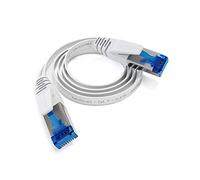 Flat Cat 7 Ethernet cable with break-proof design, internet/LAN cable - 0.5m (10Gbps maximum fibre optic speed, highly flexible & suitable for permanent installation, RJ45, white) - by CableDirect