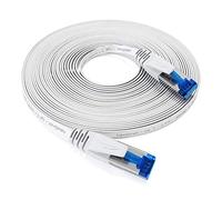 Flat Cat 7 Ethernet cable with break-proof design, internet/LAN cable - 10m (10Gbps maximum fibre optic speed, highly flexible & suitable for permanent installation, RJ45, white) - by CableDirect
