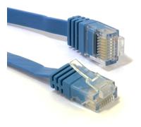 kenable FLAT CAT6 Ethernet LAN Patch Cable Low Profile GIGABIT RJ45 0.3m BLUE