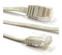 kenable FLAT CAT6 Ethernet LAN Patch Cable Low Profile GIGABIT RJ45 1m BEIGE