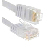 kenable FLAT CAT6 Ethernet LAN Patch Cable Low Profile GIGABIT RJ45 1m WHITE