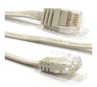 kenable FLAT CAT6 Ethernet LAN Patch Cable Low Profile GIGABIT RJ45 20m Beige