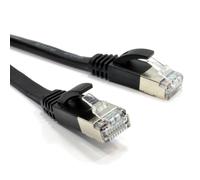 FLAT CAT6A S/STP Shielded 500MHz Ethernet LAN Cable RJ45 2m BLACK