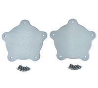 Flat Center Caps for Torq Thrust Wheels, 1-Pair, Low Profile, Natural Aluminum, 2-1/4" Spacing, American Racing Post-1980, Trans-Am Style