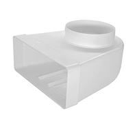 Flat Channel to Round Duct Connector 220x90mm to 125mm, Ventilation Elbow Connector