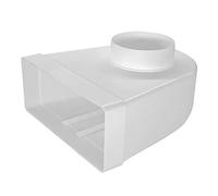 Flat Channel to Round Duct Transformer, 220mm x 90mm to 100mm, Ventilation Elbow Connector