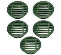 Flat circular PVC drain cover intended for 3 in and 4 in outlets to support continuous drainage and minimize maintenance interventions (3 inches (green))