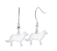 Flat-Coated Retriever Silhouette Silver Earrings