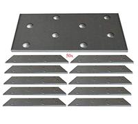 Flat Connecting Joining Plate Galvanised Structural Connectors Heavy Duty Metal Steel Sheet 3.15"x1.57"x0.08" (80 x 40 x 2mm) Pack of 50pcs