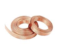 Flat copper braided cable 1pc 1Meter Pure Copper Signal Shielded Cable Bare Ground Braid Lead Wire Conductive Tape High Flexibility 1.5-12mm 4-20mm Width(5mm Width 2.5mm2)